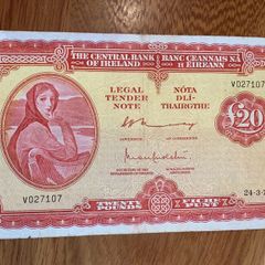 Lady Lavery Replacement 20 Pound Banknote. V Prefix