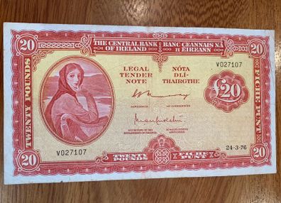 Lady Lavery Replacement 20 Pound Banknote. V Prefix