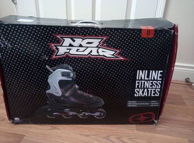 Man roller skates.