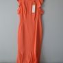 Karen Millen Frilly Dress SIZE 10 Coral Image 3