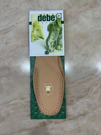 Unisex Debe real leather shoes insoles, size 41(UK 7-7.5)