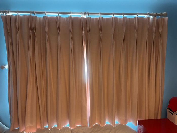 Bedroom Curtains, pole and hold backs