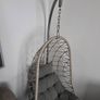 Hanging Egg Chair with Stand & Grey Cushions Image 2