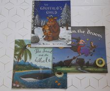 Julia Donaldson books: The gruffalo's child, Room on the broom, the snail and the whale (this book is now sold)