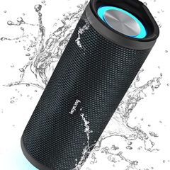 Portable Bluetooth Speaker, Waterproof Wireless Outdoor Speakers with LED Light, Enhanced Bass, IPX7, 40H Play, TF Card, True Wireless Stereo for Beach, Boat, Pool, Bike, Shower, Gifts for Men (FREE POSTAGE)