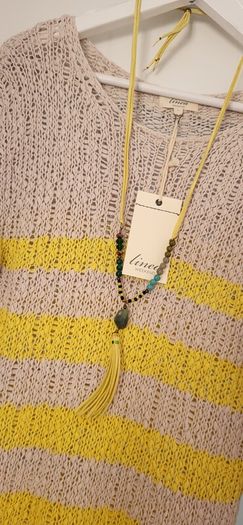 Linea WEEKEND Striped Cotton Knit Sz L (Fit 10-12UK) - Bnwt Rrp 55