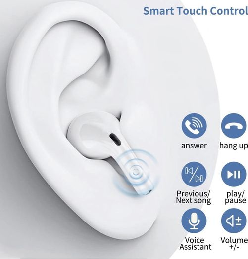 Wireless Headphones, Wireless Earbuds 3D HiFi Stereo Headphones Noise Cancellation in-Ear Built-in Mic with Charging Case, IPX6 Waterproof