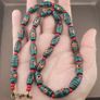 Antique Gabri Eyes Feather Desgin & Venetian Whiteheart Glass Beads Necklace Image 4