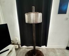 Original custom-made washing machine drum freestanding light - all made from Pure metal