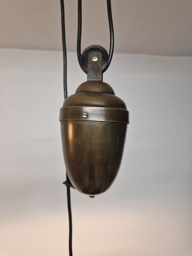 1890/ 1900 Antique French adjustable copper pendant light