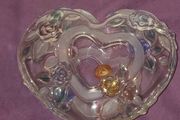 German made Walther Glass  Heart Shaped Trinket Bowl
