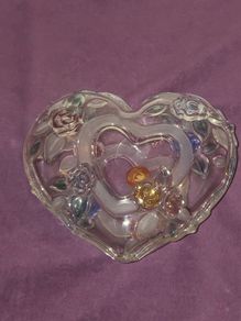 German made Walther Glass  Heart Shaped Trinket Bowl