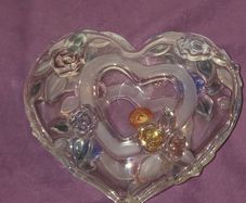 German made Walther Glass  Heart Shaped Trinket Bowl