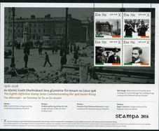 2016 Ireland Stampa Public Souvenir "The Aftermath" from Definitive Series 1916 Rising Commemorative Stamps Miniature Sheet Overprinted for Stampa Mint Never Hinged (MNH)
