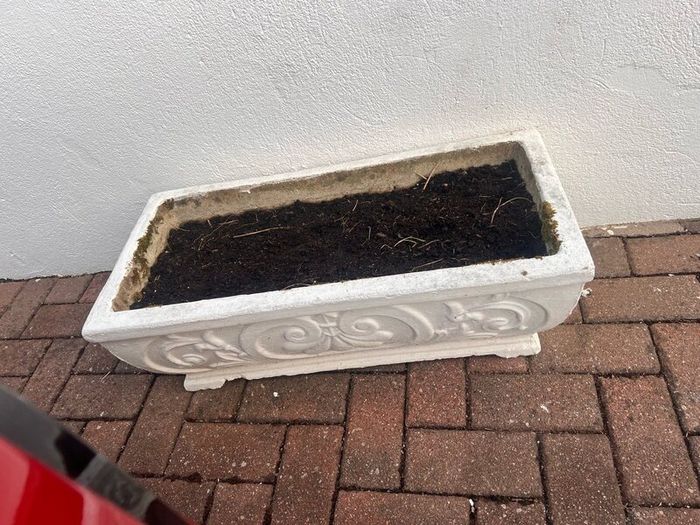 Stone concrete rectangular planters x 4