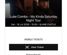 Luke Combs supported by the Script in Slane Ticket