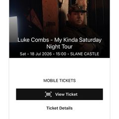 Luke Combs supported by the Script in Slane Ticket