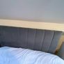Grey double bed and mattress Image 5