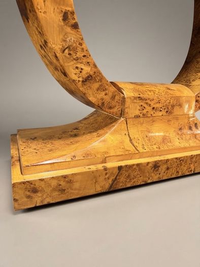 Art Deco Style Burl Walnut Console Table