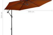 Cantilever Umbrella  Cantilever Umbrella with Aluminium Pole Terracotta 300 cm