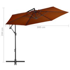 Cantilever Umbrella  Cantilever Umbrella with Aluminium Pole Terracotta 300 cm