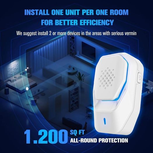 Queath Ultrasonic Mosquito Repellent 4-Pack, Ultrasonic Pest Repellent, Ultrasonic Pest Control, Against Mice, Flies, Cockroaches, Spiders, and Ants, Harmless to Pets and Humans