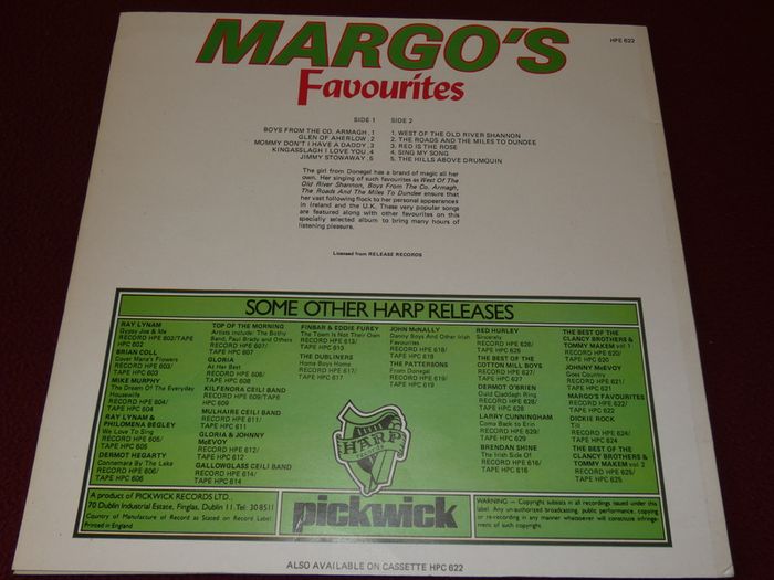 Margos Favourites 1979 Irish Pressing Lp