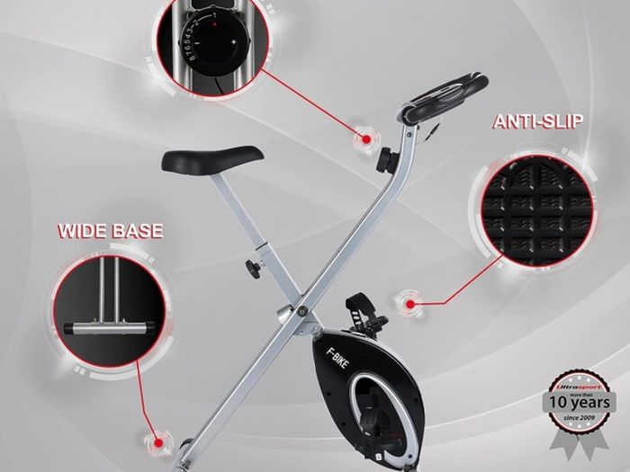 F-Bike, bicycle trainer, home trainer, foldable fitness bike, integrated training computer, hand pulse sensors, foldable, 8 resistance levels (FREE POSTAGE)