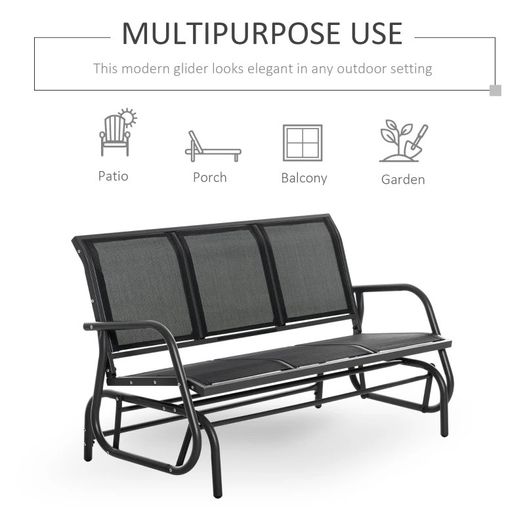 3-Seat Glider Rocking Chair for 3 People Garden Bench Patio Furniture Texteline (FREE SHIPPING)