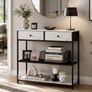 Console Table Vintage Brown-Black Narrow or Marble White Image 6