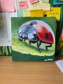 Ladybird acrylic painting