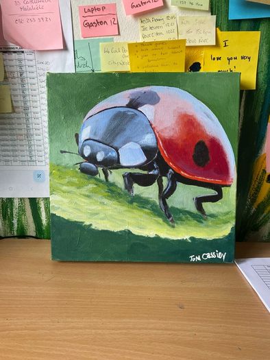 Ladybird acrylic painting