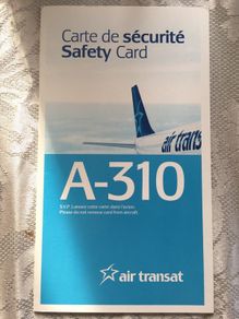 Airline Safety Information Cards