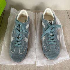 American designer Sam Edelman sneaker/runner shoes in a soft mid blue suede BRAND NEW