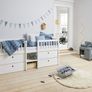 FLEXA Freja Mid-height Bed with Ladder + Built-in Storage | White Image 2
