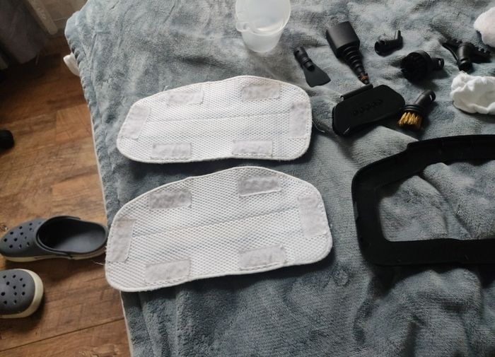Salter Steam Cleaner from Tesco - 2 extra microfibre pads plus many accessories