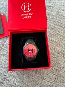 Men's Hagley West Original 46 Watch, Black and Red