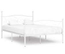 Bed Frame with Slatted Base White Metal 120x200 cm