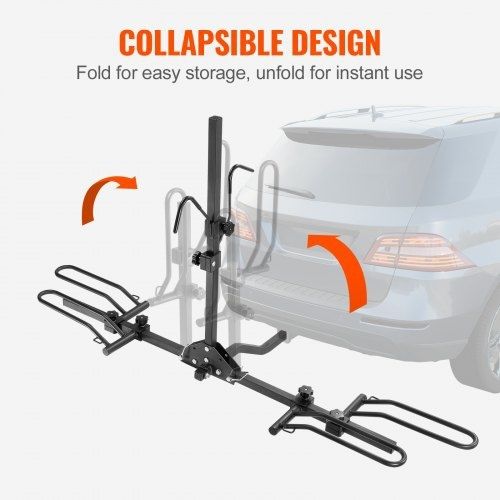 Bike Rack, 2-Bike Platform Style, 80 LBS Max Capacity Bike Rack Hitch for 1.25-/2-inch Receiver, Titling and Folding Bike Carrier with Tires up to 2.4" Wide, for Car, SUV, Truck, RV