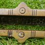 Antique Small Gothic  Brass Letter Slot, Antique Brass Mail Slot Plate Image 3
