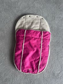 Faux suede pink footmuff for car seat /buggy with teddy lining