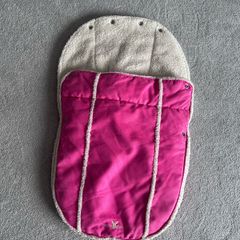 Faux suede pink footmuff for car seat /buggy with teddy lining