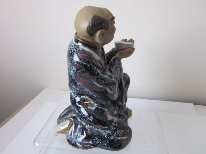 Chinese Glazed Pottery  Figure of Beggar 7 inches