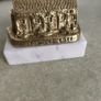 Decorative miniature of Irish cottage || made in Ireland || vintage solid brass on marble plinth. Image 7