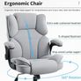 Office Chair with Flip-Up Arms for Home Office,Grey  Thick Padded Seat, Supportive Backrest, Ergonomic Design,  Rocking, 10cm Height Adjustment, 150kg Capacity Image 4