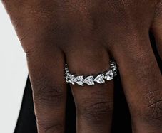 Pandora Halo Hearts Eternity Ring New Size 56