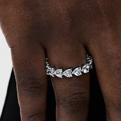 Pandora Halo Hearts Eternity Ring New Size 56