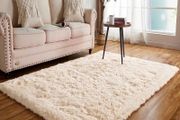 MULTIPLE COLOURS AVAILABLE Small Fluffy Rugs Washable Long Plush Rugs, Bedroom Soft Pile Rug Carpets Bedroom Mats Home Decoration (Beige,60x120 cm) FREE EXPRESS SHIPPING
