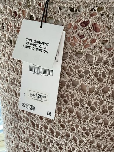 Bnwt Zara beige crochet maxi dress large