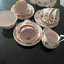 Tuscan  pale pink Mid century stunning 21 piece china tea set Image 9